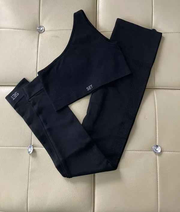 Set Active Leggings & Matching One Shoulder Bra - Image 5