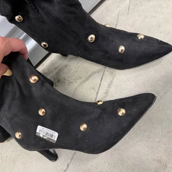 Wild Fable Black Faux Suede Gold Studded Pointed Toe Knee High Boots Size 7 - Image 7