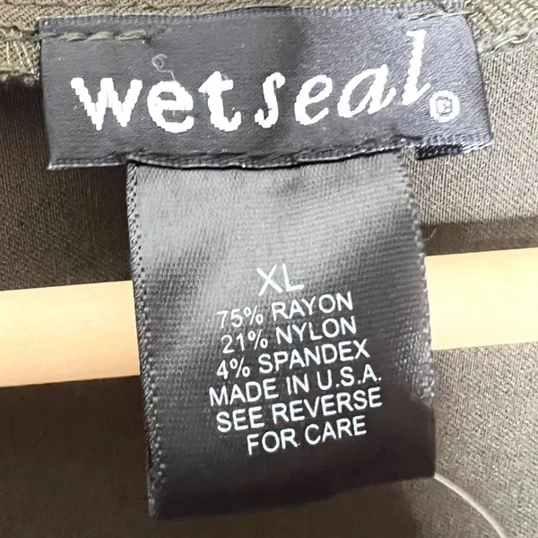 NWT Vintage Wet Seal Y2K Olive Green High Low Cropped Blazer Jacket Size XL - Image 10
