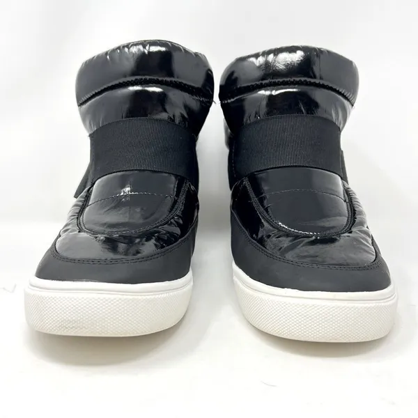 JF Sinead Patent Nylon Black Arctic Lite Strap Puffy Boot High Top Sneaker 10 - Image 3