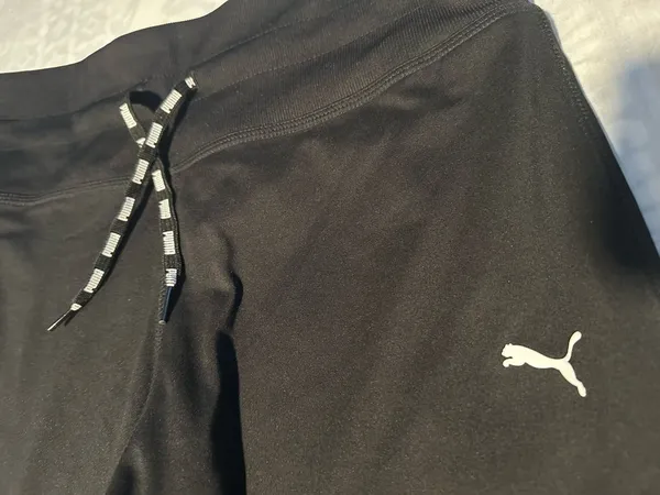 Puma women Black Jogger Sweatpants with White Logo - Image 3