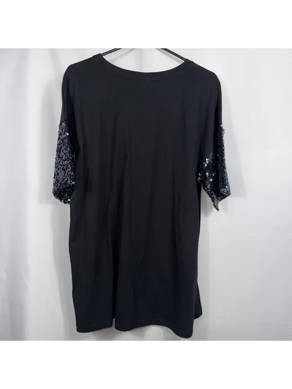 Wild Fable Large Black Sequin Sleeve Top - Image 6