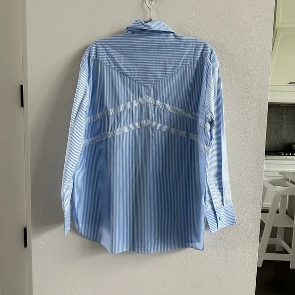 Aknvas Marina Tie Front Poplin Top Size Small New - Image 5