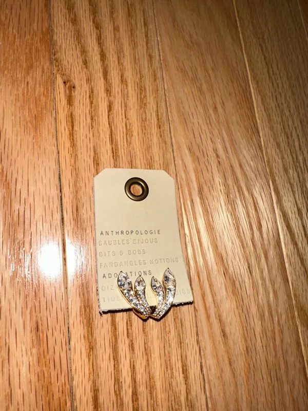 Anthropologie Nadri crystal lobe hoop earrings NEW - Image 3
