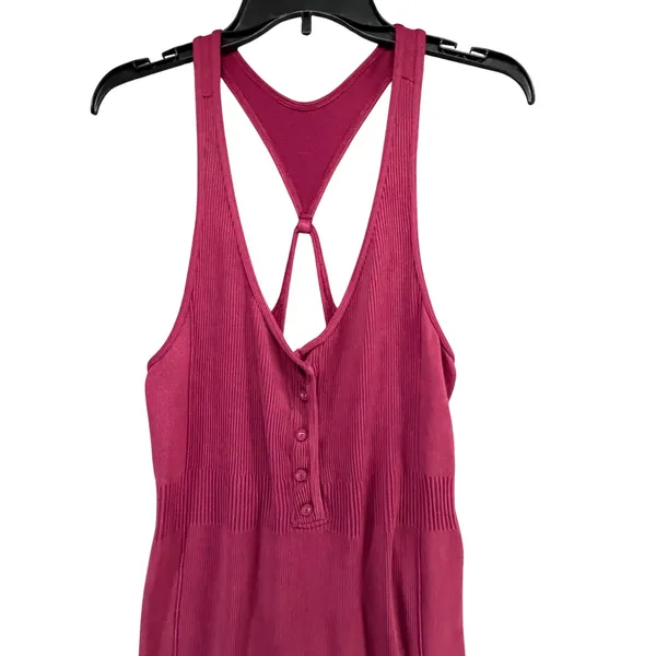 Free People Fp Movement Revive Jumpsuit Size M-L Burgundy Ribbed Activewear RARE - Image 3