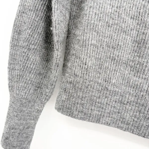 Quince Womens Baby Alpaca Wool Blend Ribbed Crew Neck Sweater Charcoal Size XS - Image 4