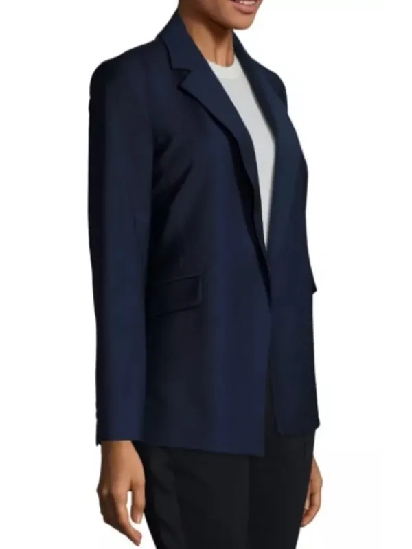 THEORY “SEDEIA LS” OPEN FRONT BLAZER WOOL BLEND 4 - Image 4