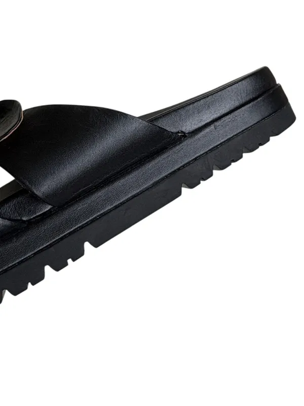 EUC Jack Rogers Leather Monica Double Knot Slide Sandals Black Size 9 - Image 4