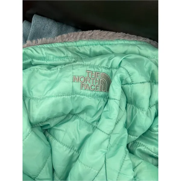 The North Face Fleece Sherpa Puffer Jacket Gray Aqua Women’s XS Reversible Osito - Image 9