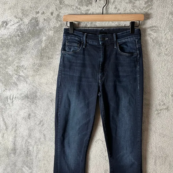 Mother High Waisted Looker Ankle Fray Size 26 Dark‎ Wash Last Call - Image 2