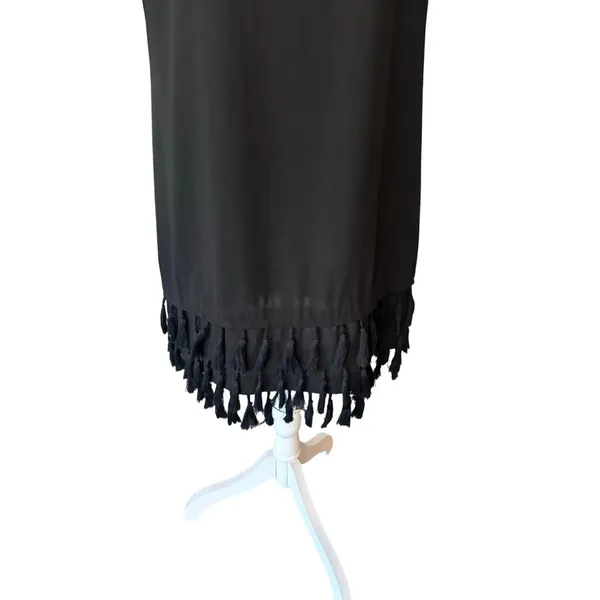 Aqua Little Black Dress Fringe Trim Size S - Image 3