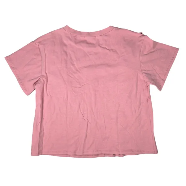 AFTER MARKET Pink Ruffle Front‎ T Shirt Made in USA Cotton Blend Top Size M - Image 2