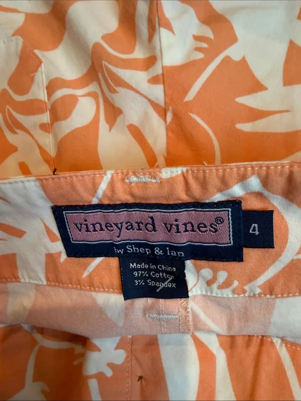 VINEYARD VINES Orange and white tropical shorts - Image 4