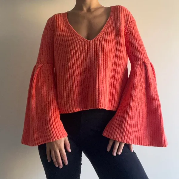 Free People Salmon Pink Sweater - Image 4