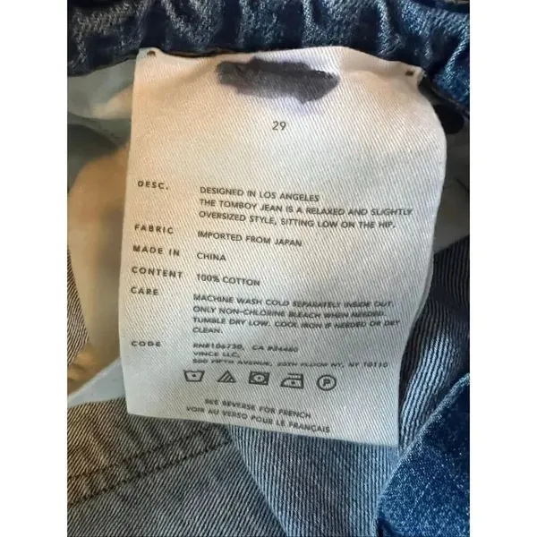 Vince Relaxed Fit Tomboy Ankle Length Jeans Women's 29" - Image 3