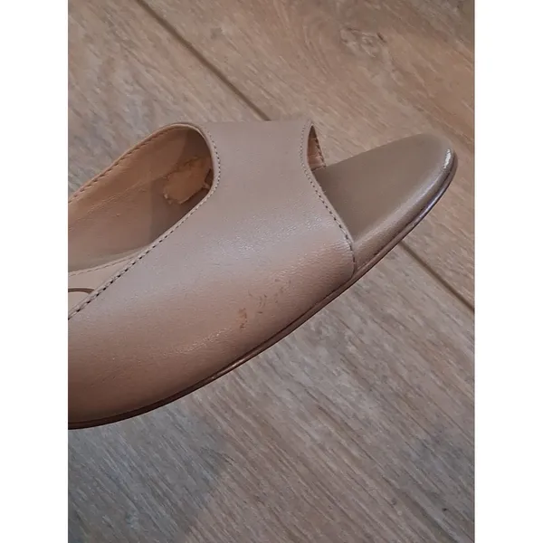 Sam Edelman Strappy Tan Beige Open Toe Heeled Sandals 3 in Heel Women size 8.5 - Image 11