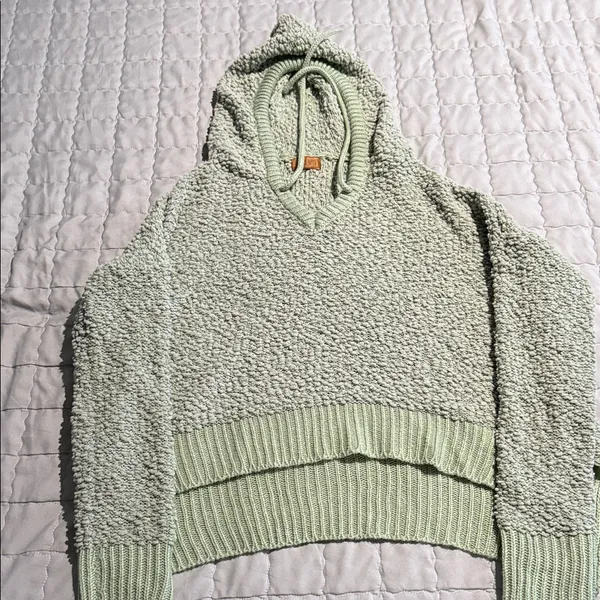 POL Light Green Textured Hoodie - Image 4