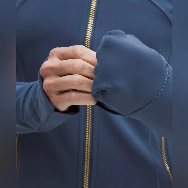 NWT Lululemon Define Cropped Jacket Nulu - Blue Twill/Gold/Gold - 4 - Image 7