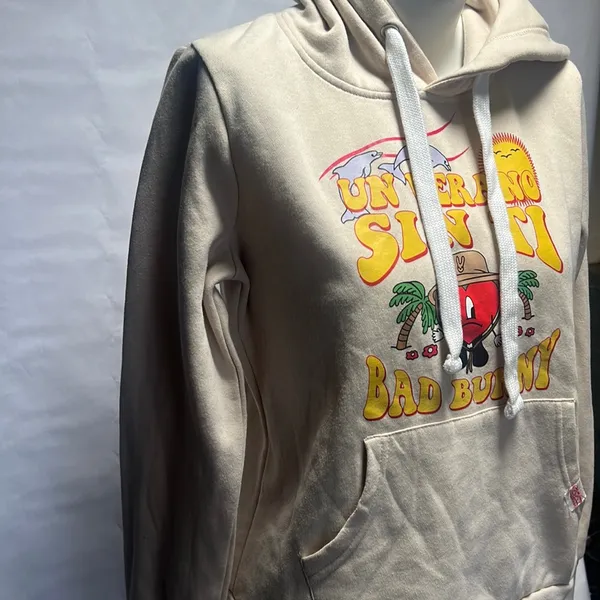 Réflex bad bunny beige pullover hoodie Size L - Image 2
