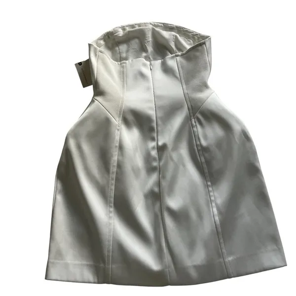 Anthropologie BHLDN Clean Lines Strapless Mini Dress White XS Bridal Wedding - Image 4