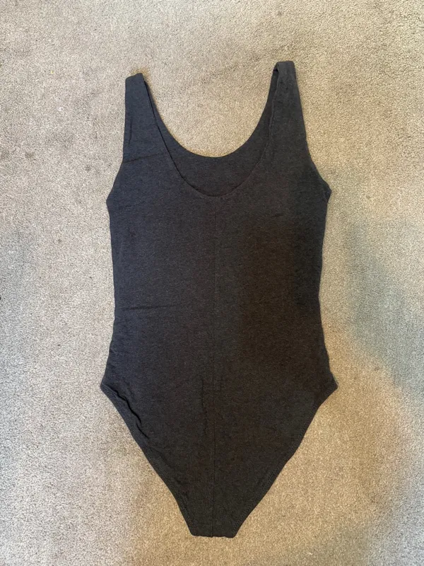 Pact Charcoal Grey Tank Bodysuit Size S - Image 3