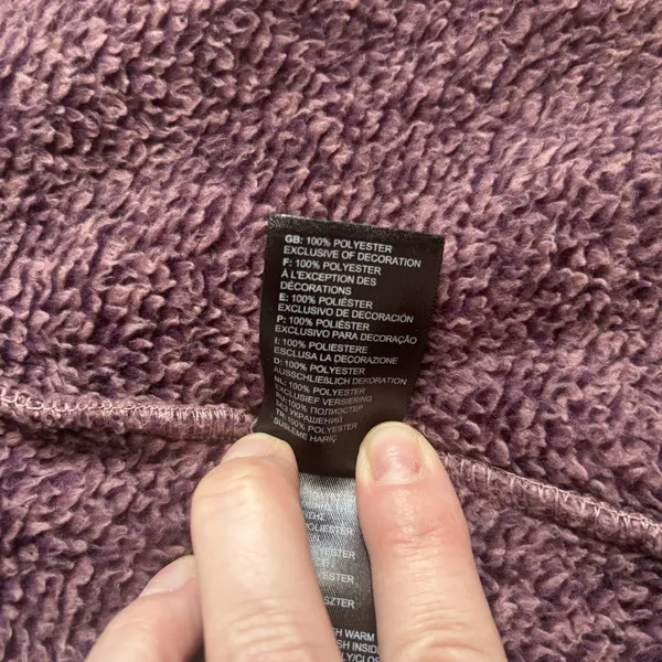 The North Face‎ Women's Thick Purple Zip Up Fleece very warm Size Medium. - Image 9