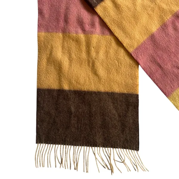 Vintage Cashmere Angora Wool Chunky Fringe Scarf Chocolate Brown - Image 5