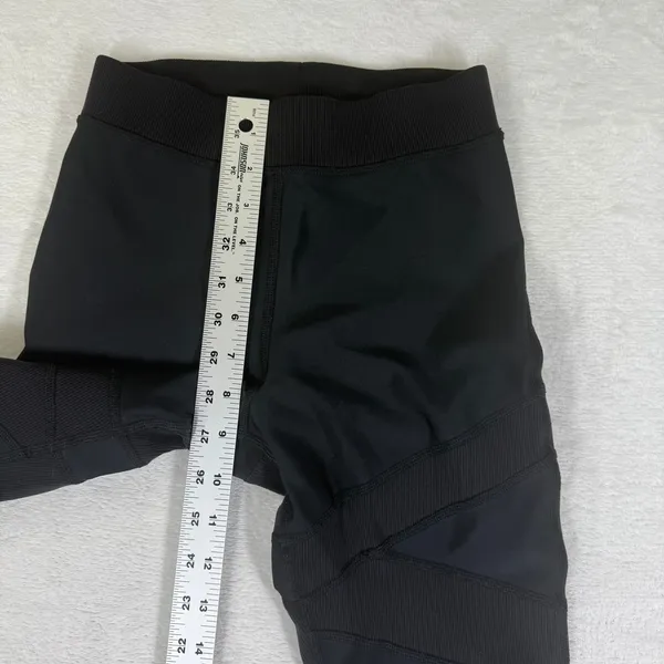 Alo Yoga High-Waist Moto Legging Black Ribbed Mesh Performance W0245R Size XS - Image 4