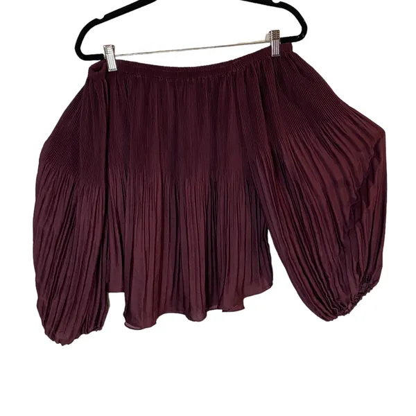 WISHLIST APPAREL Women's Blouse Long‎ Balloon Sleeve Purple Small NWT - Image 4