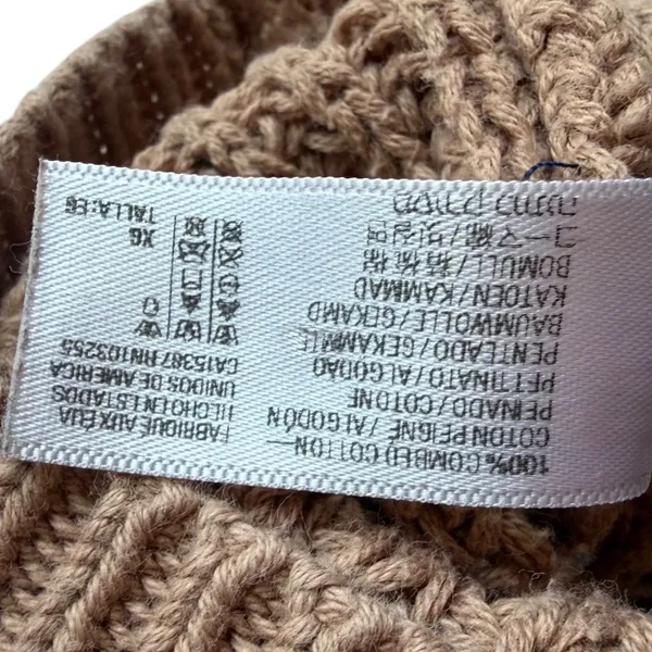 American Apparel 100%‎ Combed Cotton Chunky Tan Sweater Sz XL - Image 6
