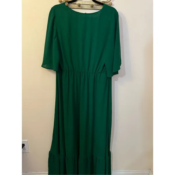 Eloquii Green Flutter Sleeve Midi Occasion Dress 14 - Image 5