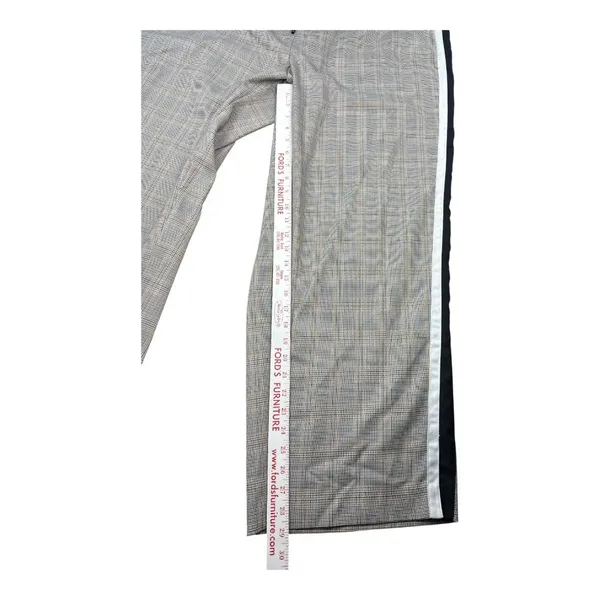 Nine West‎ Wide Leg Plaid Pant Brown Black Side Stripe Drawstring 1X Sporty Chic - Image 7