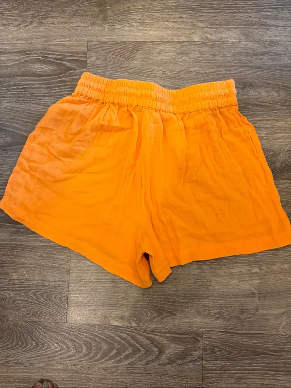 ASOS Vibrant High Waist Shorts in Orange - Image 3
