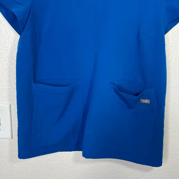 FIGS Womens Technical Collection V-Neck Blue Scrub Top S - Image 4