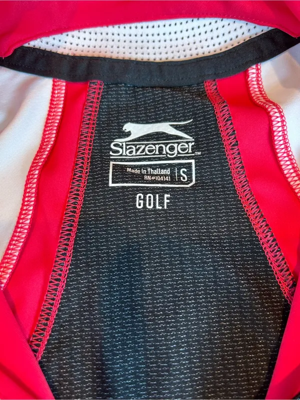 Slazenger 1/4 Zip Short Sleeve Active Shirt - Size Small Golf Tennis Pink - Image 4