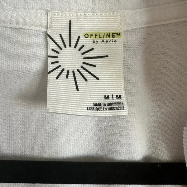 Aerie offline terry cloth quarter zip sweatshirt sz M white - Image 4
