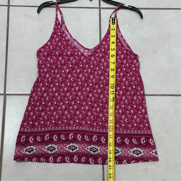 Abercrombie & Fitch‎ Women Boho Floral Red Print Tank top Blouse XS - Image 7