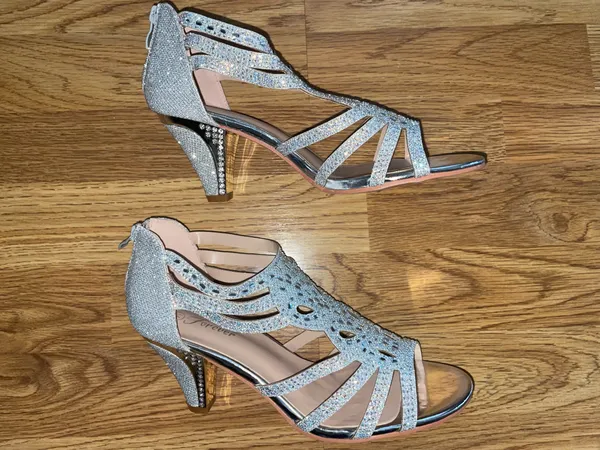 Forever Rhinestone Crystal Glitter High Heel Formal Sandal Womens Size 7.5 NWOT - Image 4