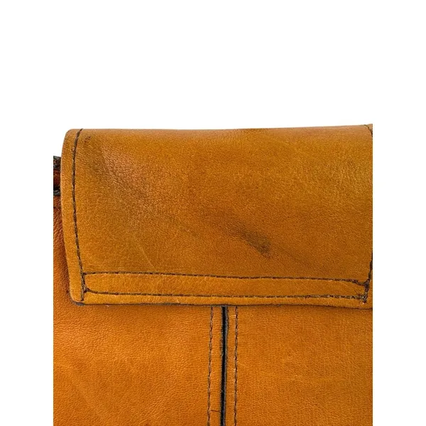 *Vintage BJ Leather Shoulder Bag Brown Leather Top Handle Boho Festival Coastal - Image 4