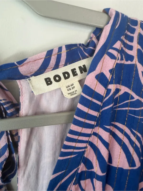 Boden Serena Cotton Tie Maxi Dress Multi Tropical Print Parrot - Image 5