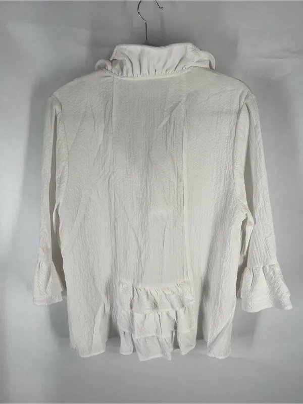 Moonlight Ruffle Collar Tunic Top - White - Image 11