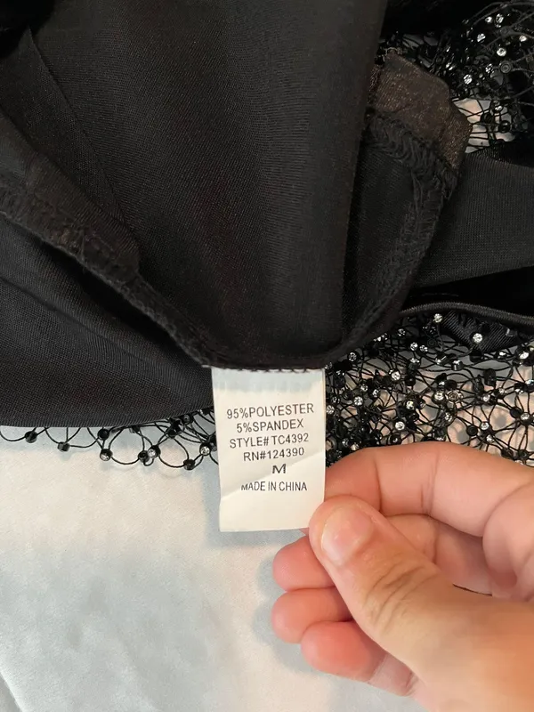 Jeweled Tube Top Black Size M - Image 3