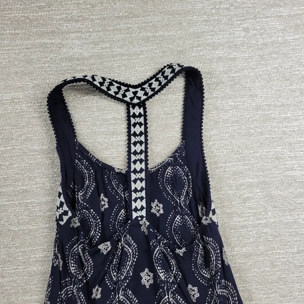 Abercrombie & Fitch Maxi Dress Womens XS Navy Racerback Tiered Empire Babydoll - Image 10