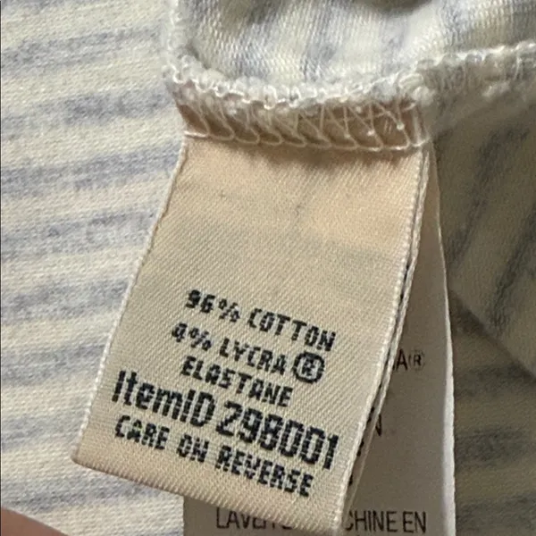 L.L. BEAN women’s plus size 1X striped pullover long sleeve tee grey and ivory - Image 4