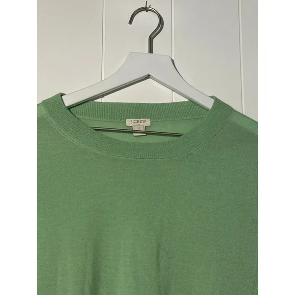 J.Crew Sweater Women's Small Mint Green Merino Wool Crewneck Lightweight - Image 3
