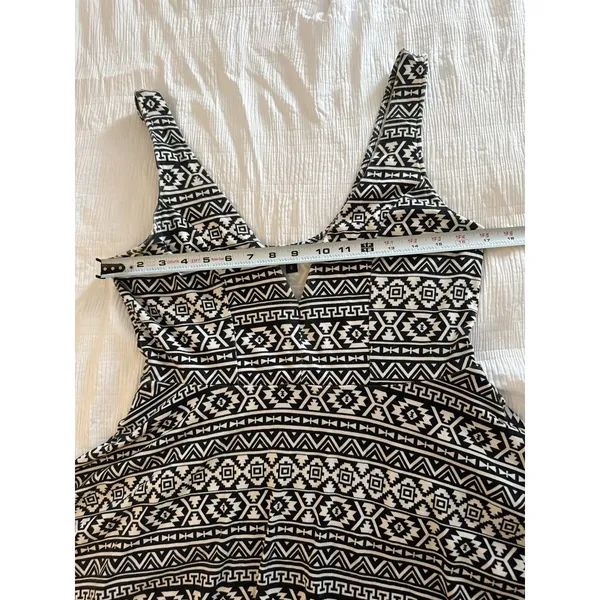 Express Black White Skater Dress Shorts Skort Aztec Geometric Boho Festival Y2K - Image 6