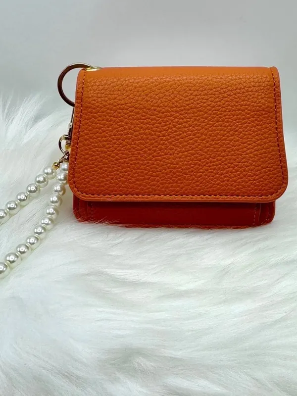 Autumn Wallet w/ Faux Pearl Keychain Strap - Image 4
