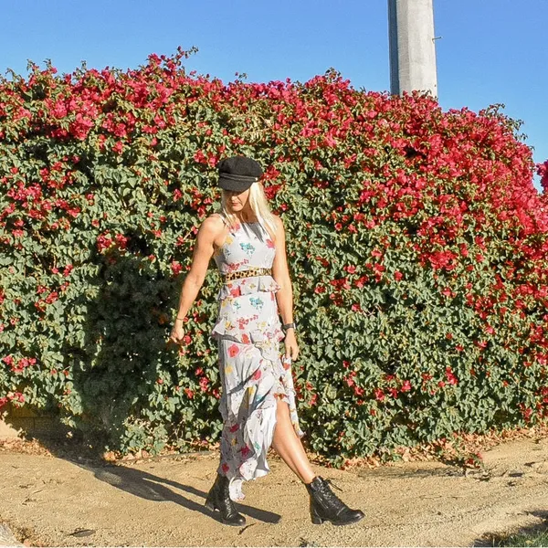 Rachel Roy purple lavender floral garden party ruffle maxi dress - Image 4