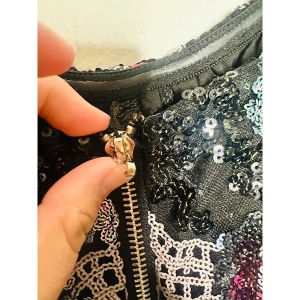 Bronx & Banco Black Sequin Multicolored Sweetheart Neckline Jumpsuit Size S - Image 13