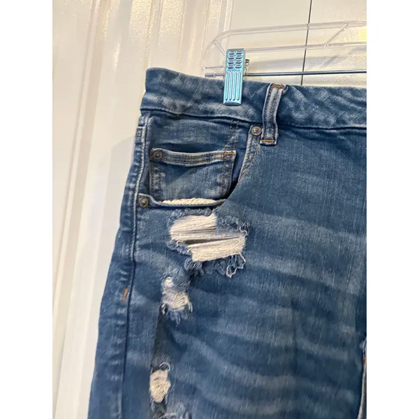 American Eagle‎ Distressed Curvy High Rise Shortie Size 18 - Image 3
